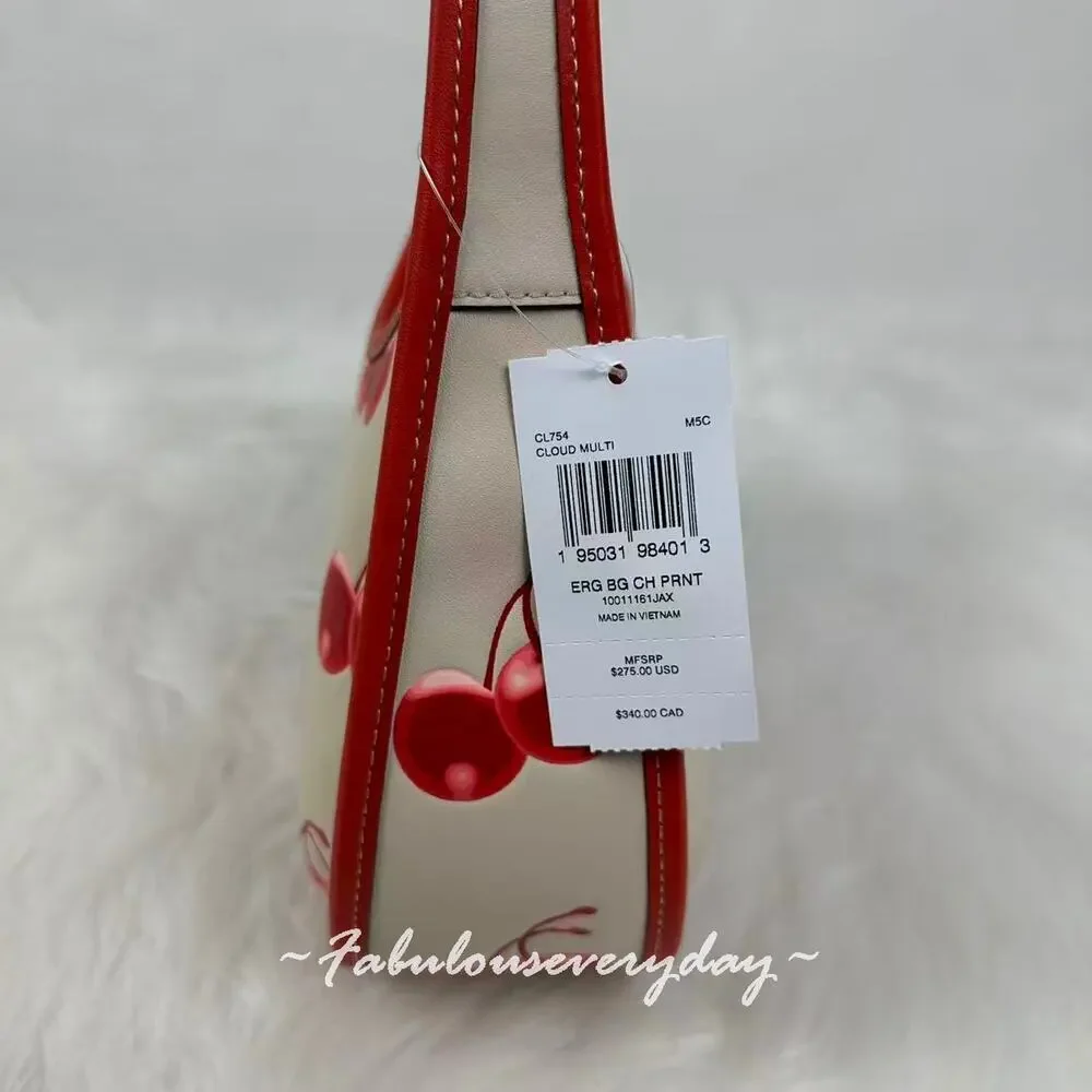 COACH Ergo Bag In Coachtopia Leather With Cherry Print Cloud Multi CL754 NWT